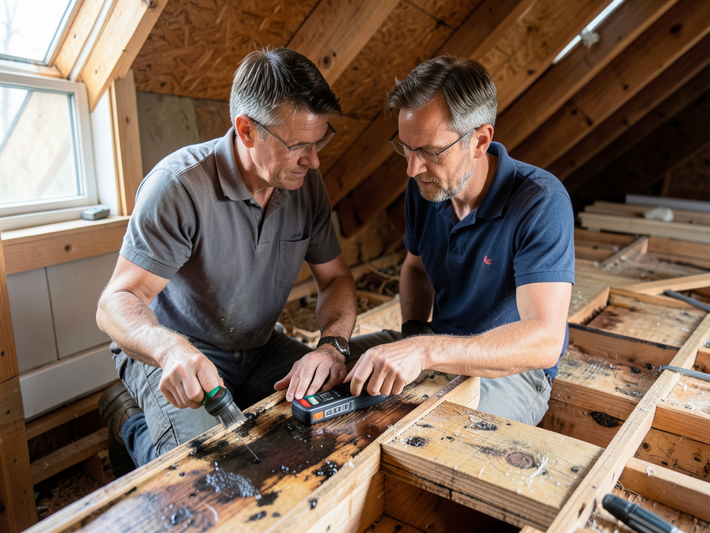 Emergency attic leak repair and ceiling restoratio